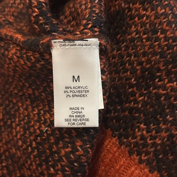 LOGO by Lori Goldstein Leopard Jacquard Cardigan Orange Sunset - Picture 3 of 4